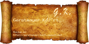 Gerstmayer Kürt névjegykártya